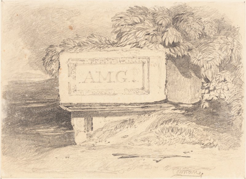 Ruined Tomb Inscribed "A.M.G.".