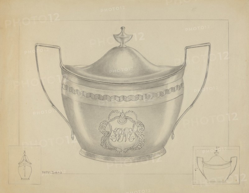 Silver Sugar Bowl with Cover, 1936.