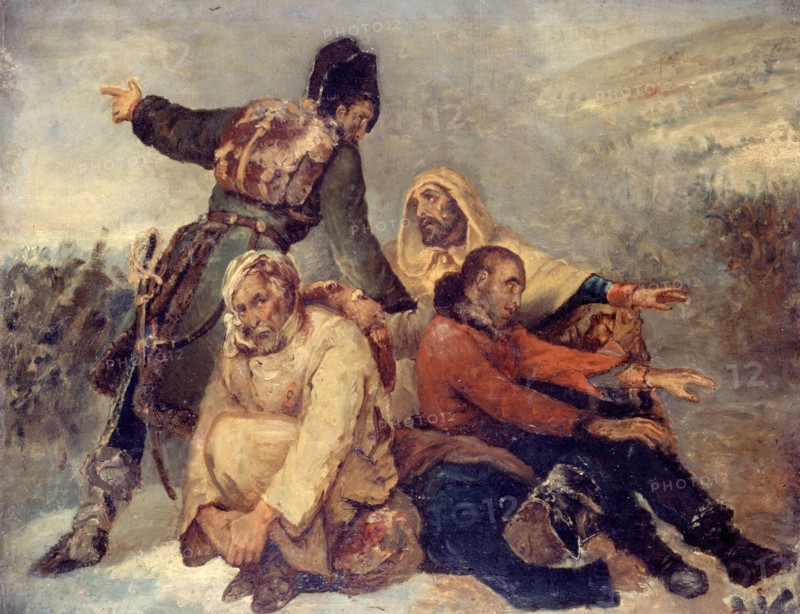 Four army soldiers confused, c1826.