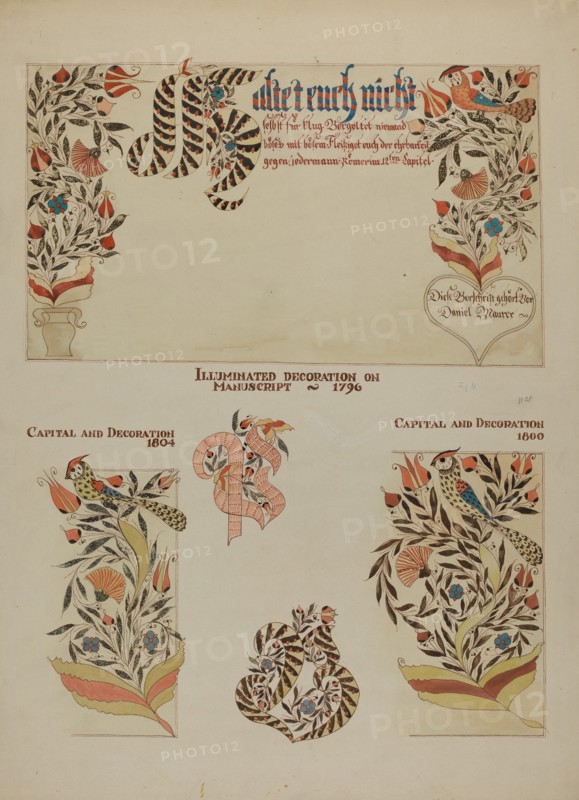 Pa. German Fractur Designs, c. 1937.