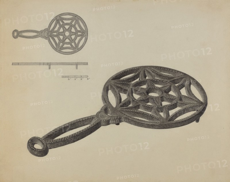 Pa. German Flat-iron Holder, c. 1938.