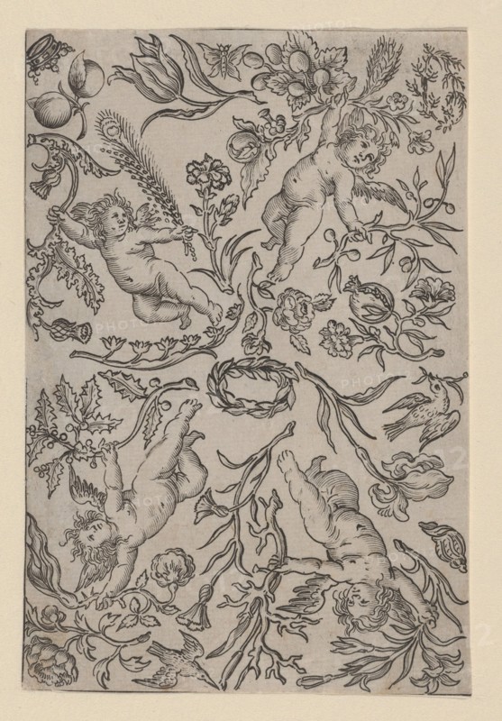 Design for a Gilt Leather Panel, ca. 1660-70.