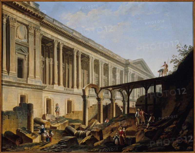 Clearing the colonnade of the Louvre, 1764.