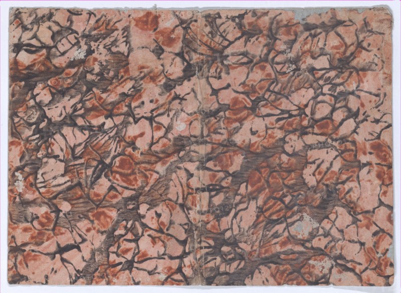 Book cover with marbled pattern, 19th century.