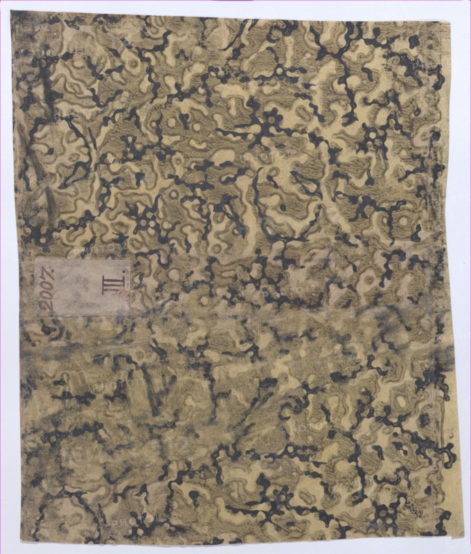 Book cover with marbled pattern, 19th century.