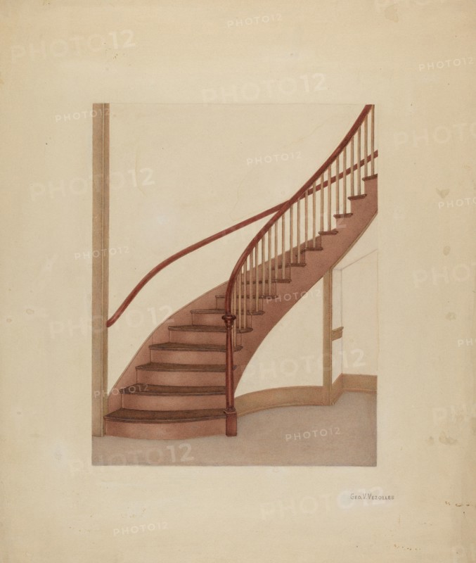 Shaker Spiral Staircase, c. 1938.