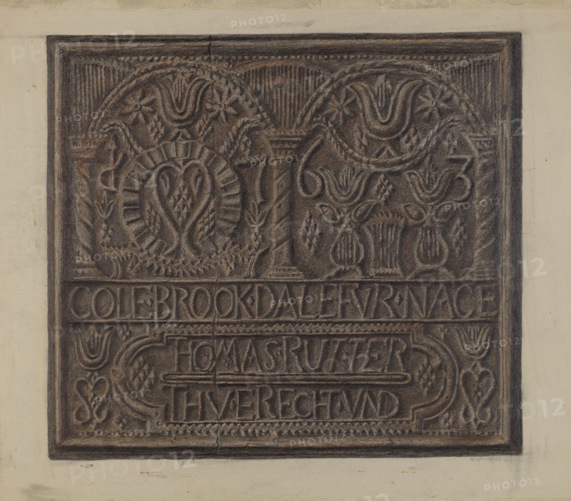 Pa. German Stove Plate, 1935/1942.