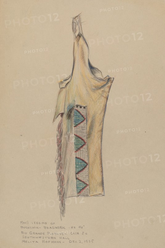 Buckskin Legging with Beadwork, 1935.