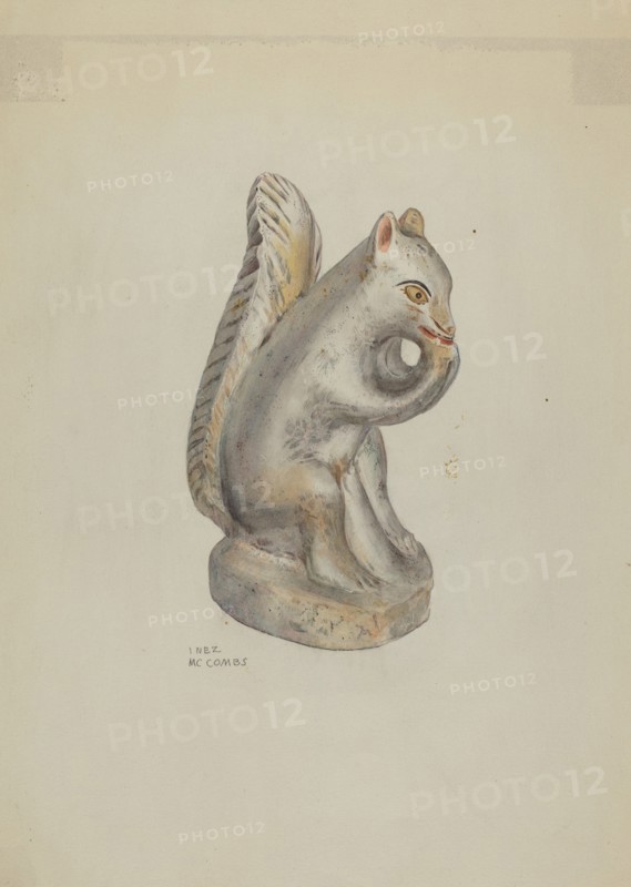 Pa. German Chalkware Squirrel, c. 1939.