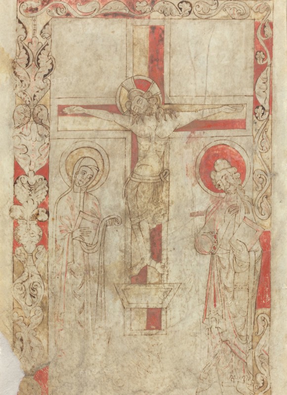 The Crucifixion [verso], early 12th century.