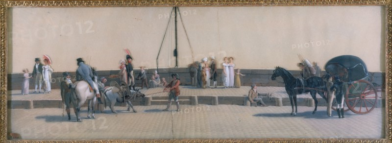 Le passage du pont Royal, c1800.