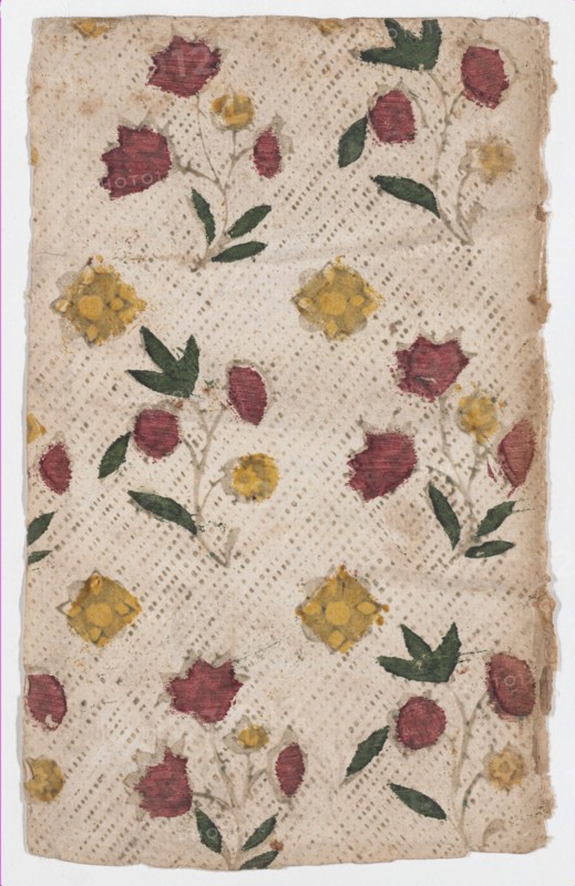 Sheet with overall floral pattern, 19th century.