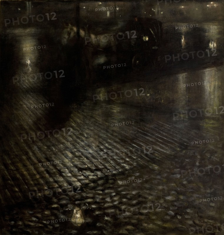 Cab in the Rain , 1896. Creator: Pankiewicz, Józef (1866-1940).