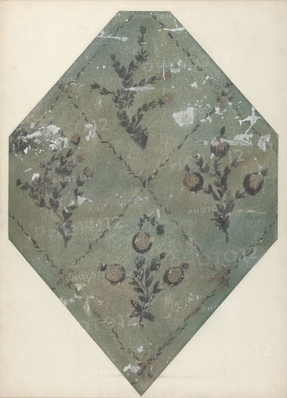 Hand Painted Wall (Detail), c. 1940.
