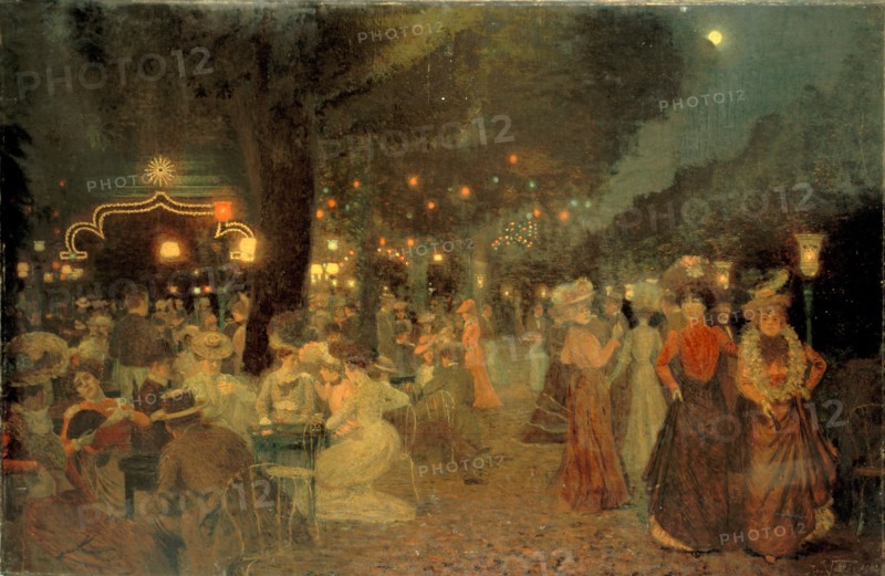 The Bal Bullier garden, at night, 1902.
