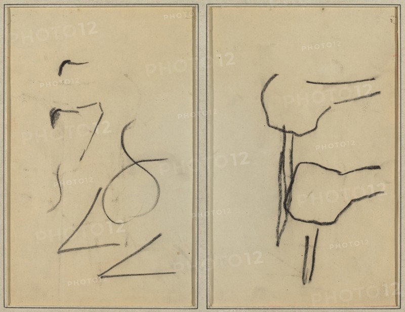 Scribbles; Two Shapes [verso], 1884-1888.