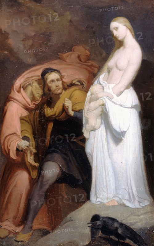 Marguerite holding her dead child, c1846.