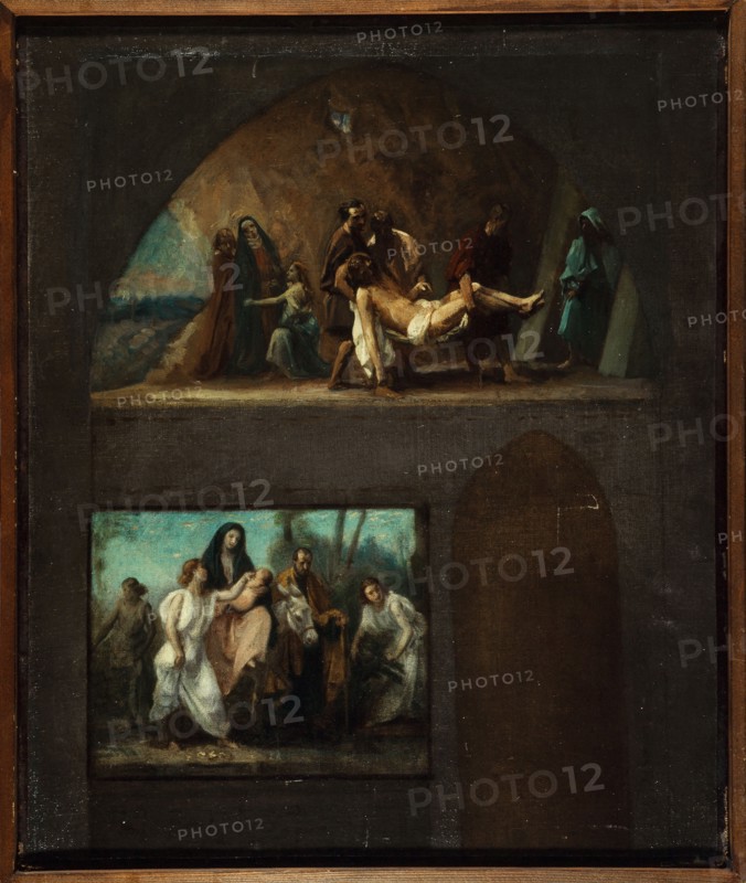 Flight to Egypt and the Entombment, c1859.