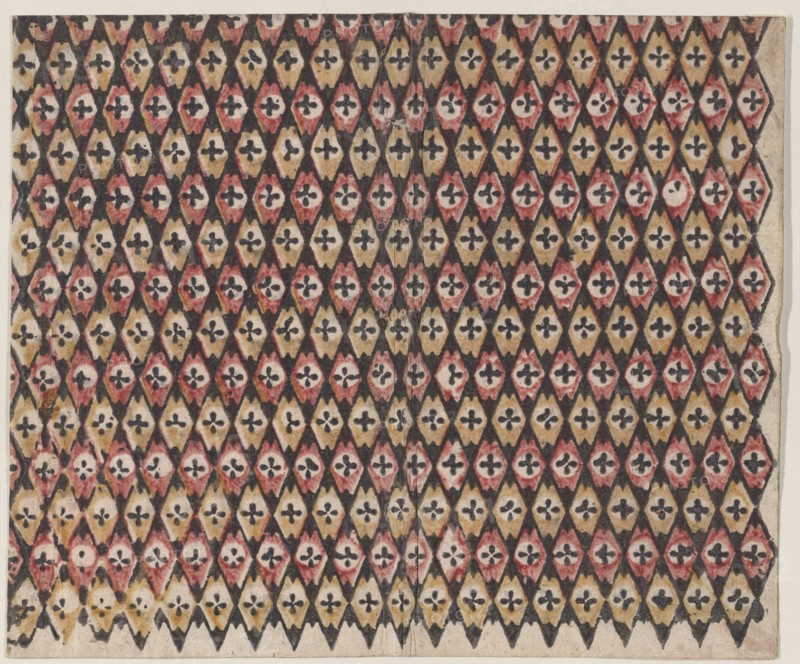 Sheet with overall diamond pattern, 19th century.