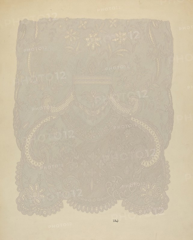 Lace Wedding Veil (Section of), c. 1938.