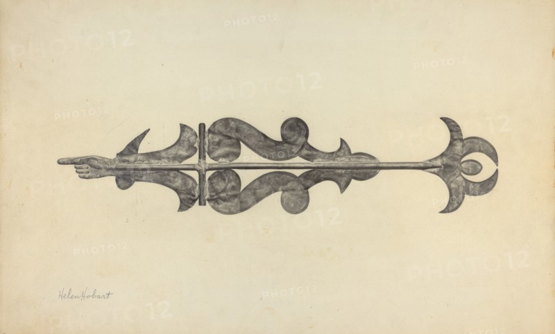 Weather Vane - Scroll with Index, c. 1938.