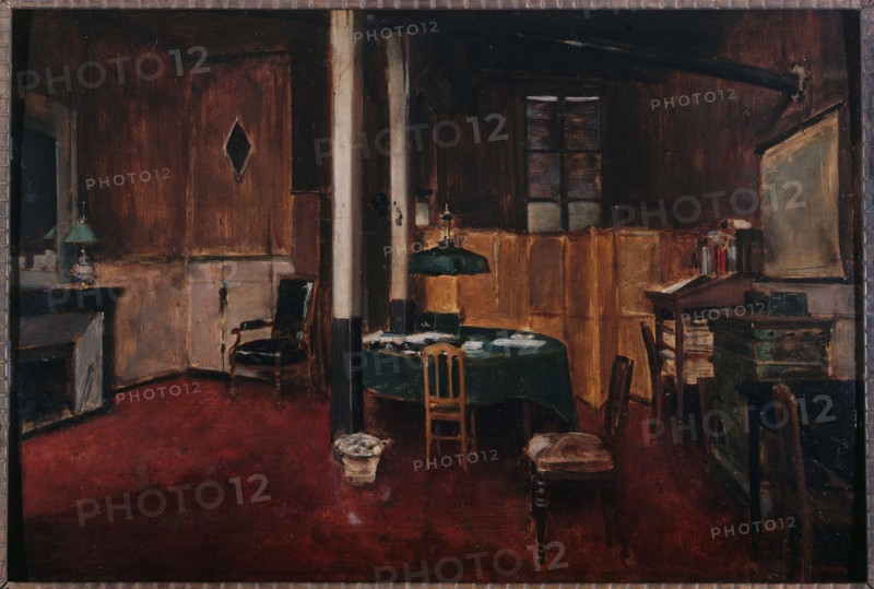 Editorial hall at Journal des Debats, 1889.