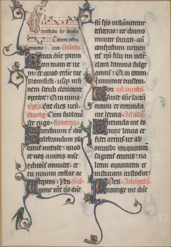 Manuscript Leaf from the Beauvais Missal, 1285.