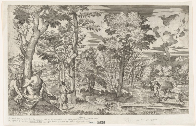 Satyrs in a Landscape (after Titian), ca. 1550-60.