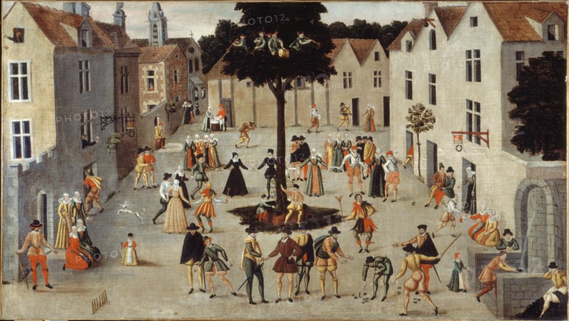 Fête populaire autour d'un arbre, c1560.