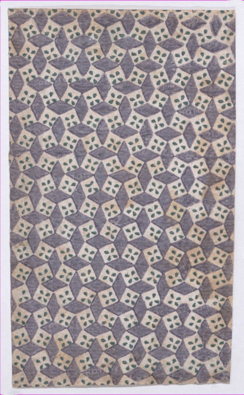 Sheet with overall geometric pattern, 19th century.