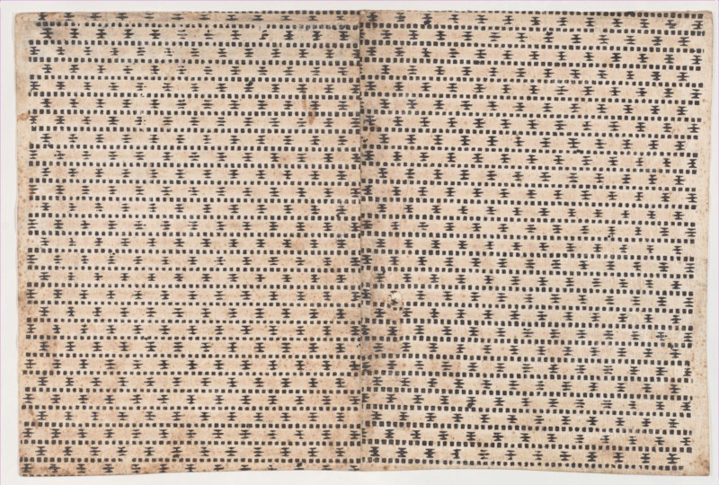 Sheet with overall geometric pattern, 19th century.