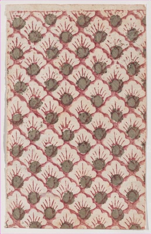 Sheet with overall pattern of petals, 19th century.