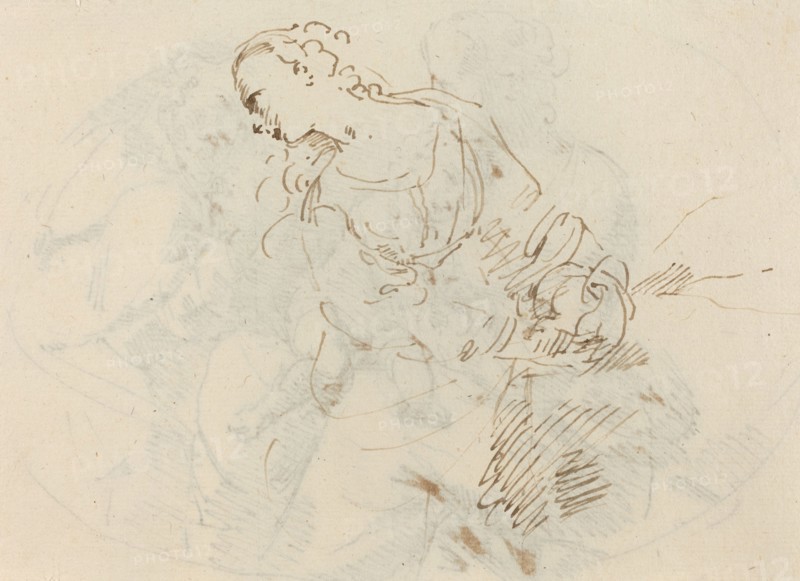 Female Figure (Penitent Magdalene?) [verso].