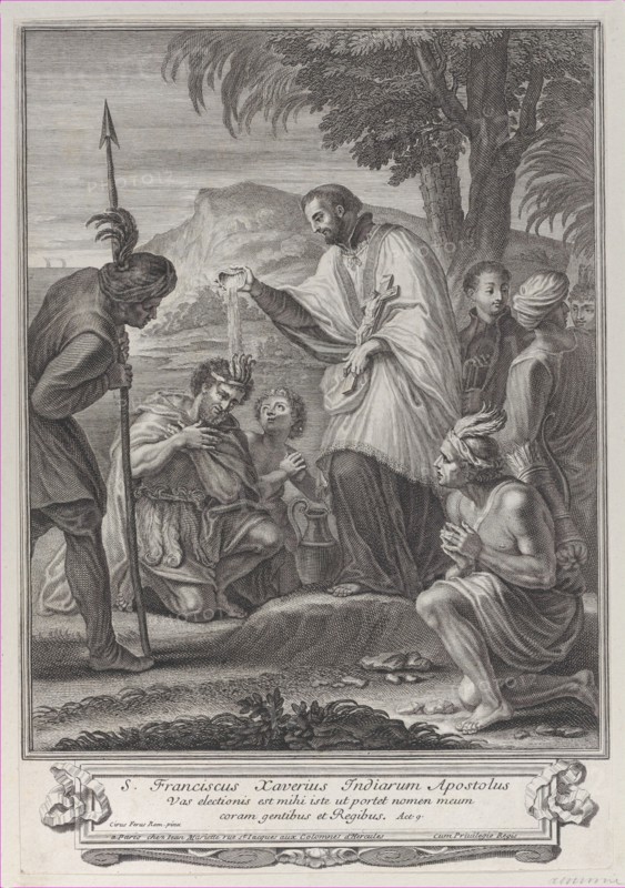 Saint Francis Xavier baptizing the Indians, 1714-74.