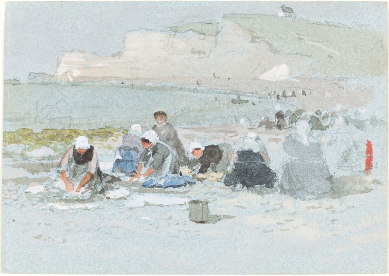 Washerwomen on the Beach at Etretat.