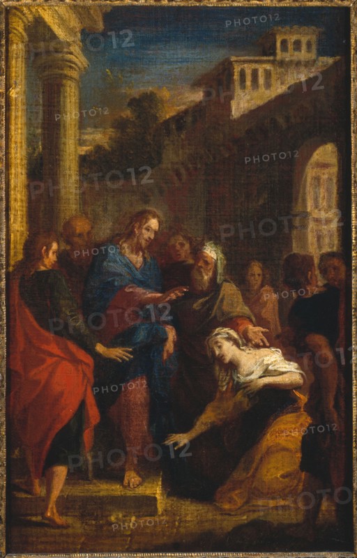 Jesus and the bleeding woman, c1695.