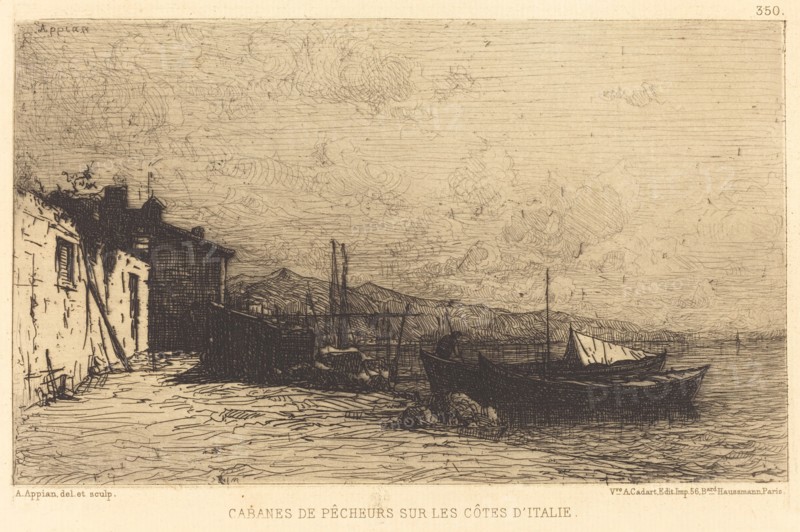 Cabanes de pecheurs sur les cotes d'Italie.