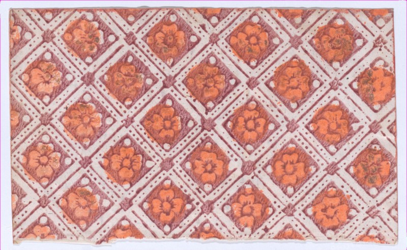 Sheet with overall pattern of rosettes, 19th century.