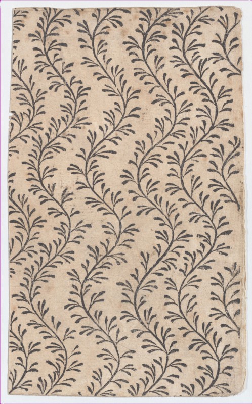 Sheet with overall curved vine pattern, 19th century.