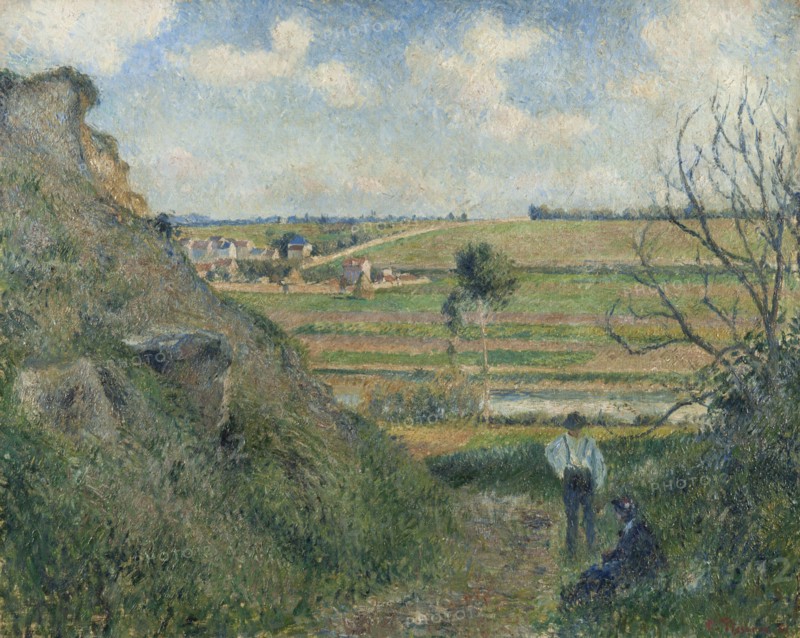 Landscape, Bazincourt, 1881. Creator: Pissarro, Camille (1830-1903).