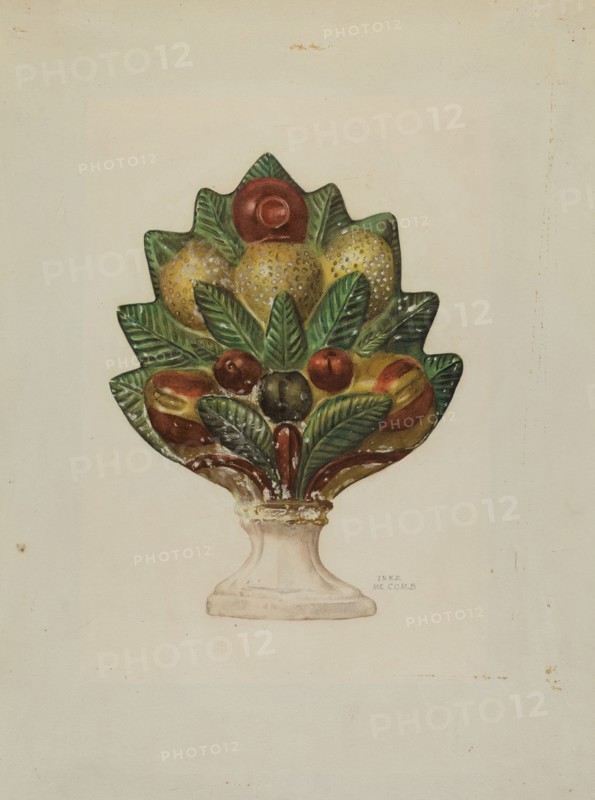 Pa. German Chalkware Mantel Ornament, c. 1938.