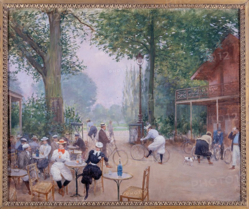Chalet du Cycle in the Bois de Boulogne, c1900.