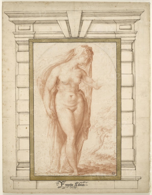 Veiled female nude. Creator: Salviati (Rossi), Francesco (1510-1563).