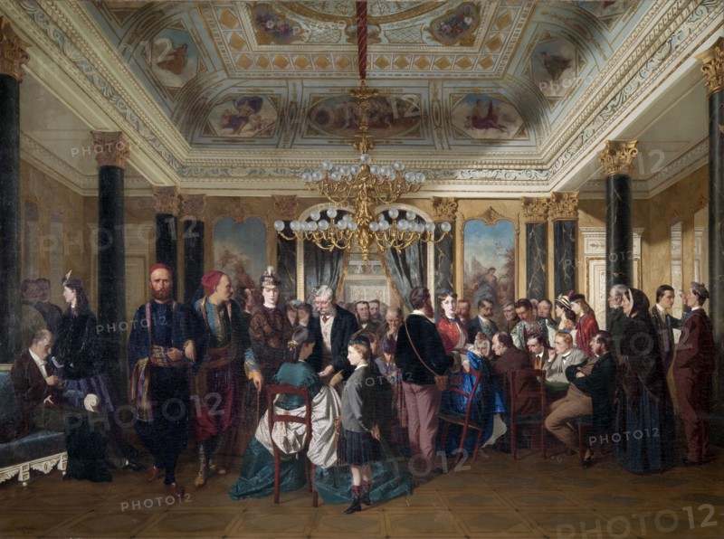 A Gaming Room in Wiesbaden, 1864. Creator: D'Unker, Carl (1828-1866).