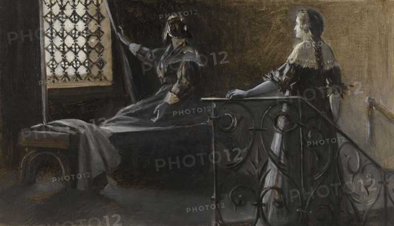 Ethel and the veiled woman, c1889.