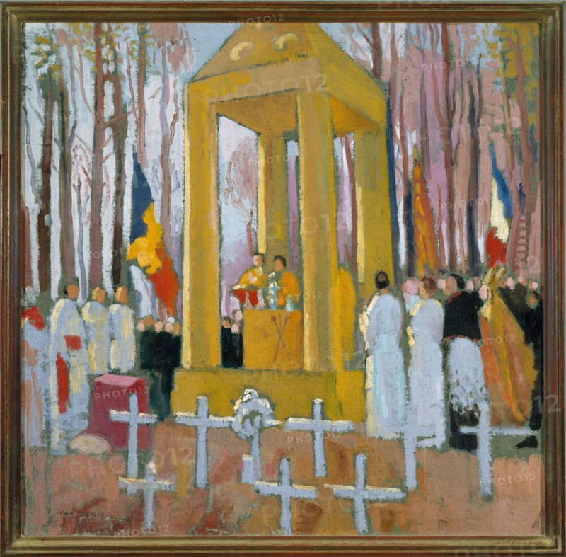 Messe devant la tombe d'Ernest Psichari, 1924.
