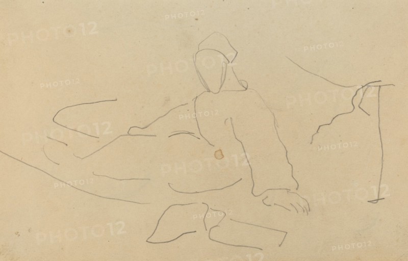 Figure Seated on the Ground [recto], 1884-1888.