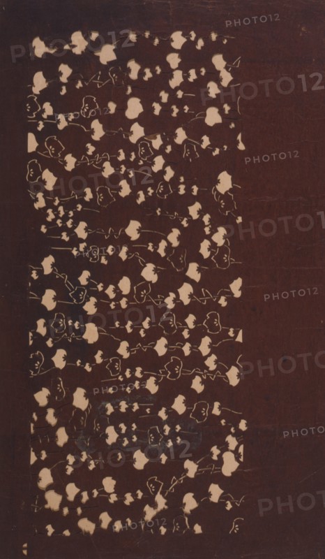 Katagami stencil with leaves, between 1900 and 1952.