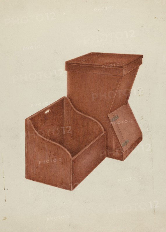 Shaker Wood Box and Kindling Box, c. 1937.