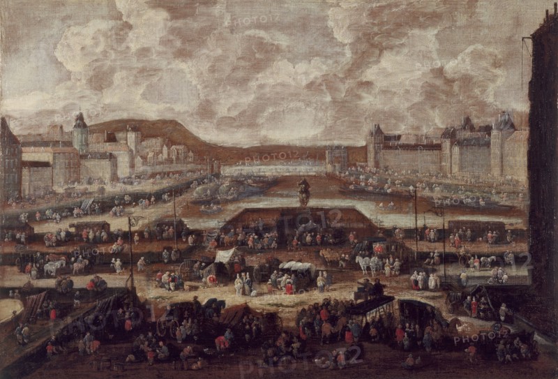 Pont-Neuf, Seine and the Louvre, around 1670.